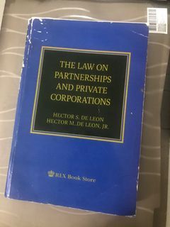 law on partnerships and private corporations- hector de leon