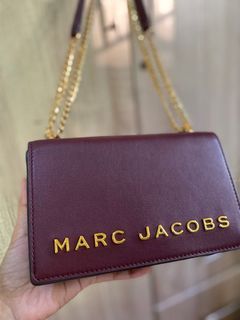 Marc Jacobs Double Take Small Gold Chain Maroon 2 way shoulder and crossbody bag