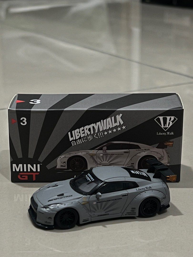 MINI GT #3 LB WORKS Nissan GT-R Matte Grey, Hobbies & Toys