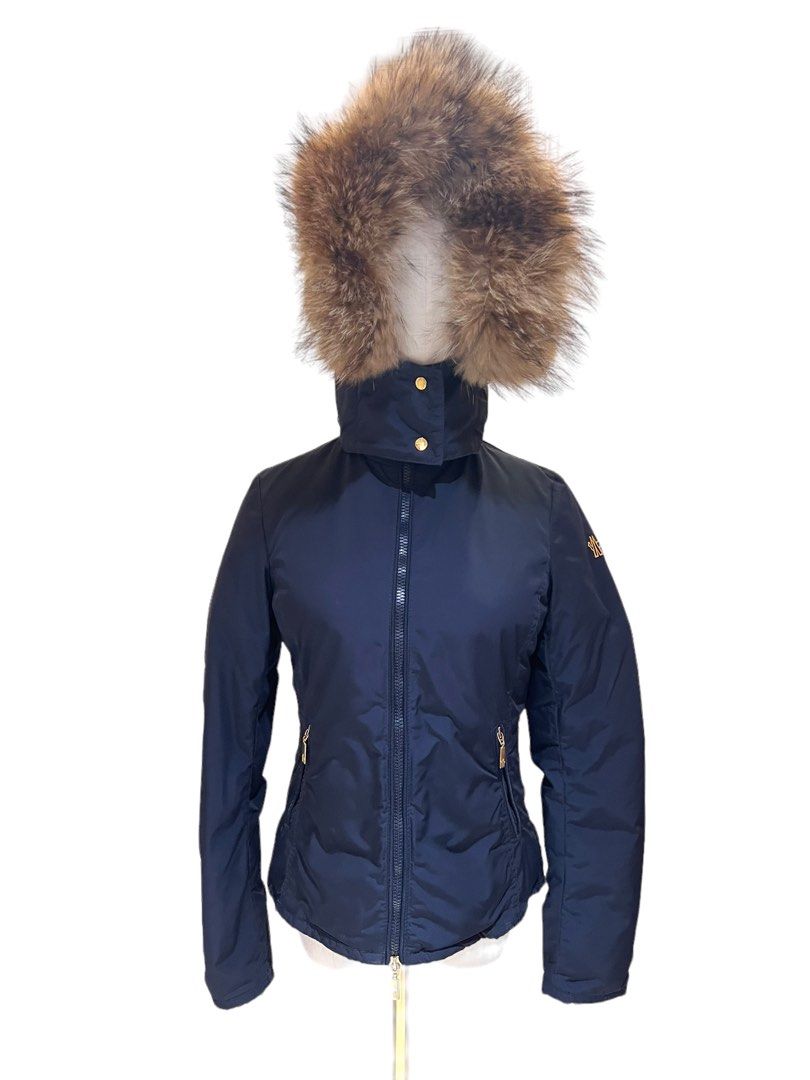 Moncler fur trimmed hooded coat cheap