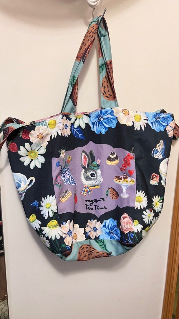 Nathalie Lete Tote Bag Market Bag Cat and Rabbit, 女裝, 手袋及銀包