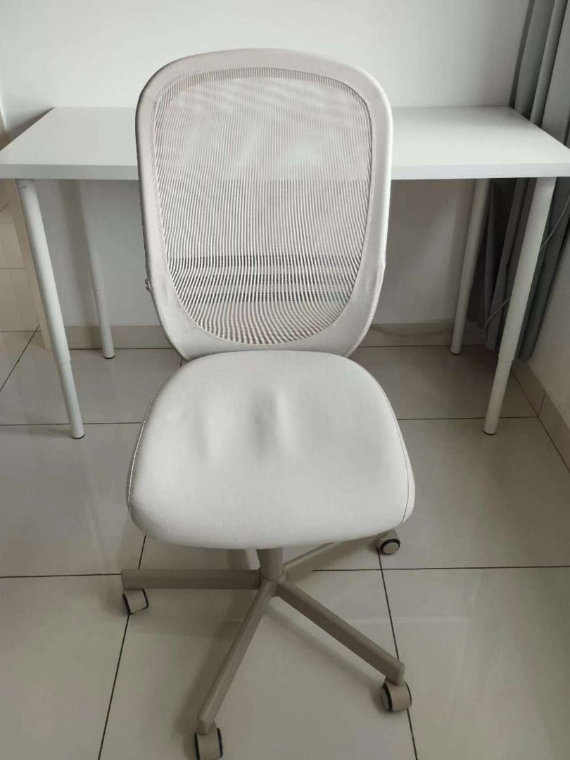 FLINTAN office chair with armrests, beige - IKEA