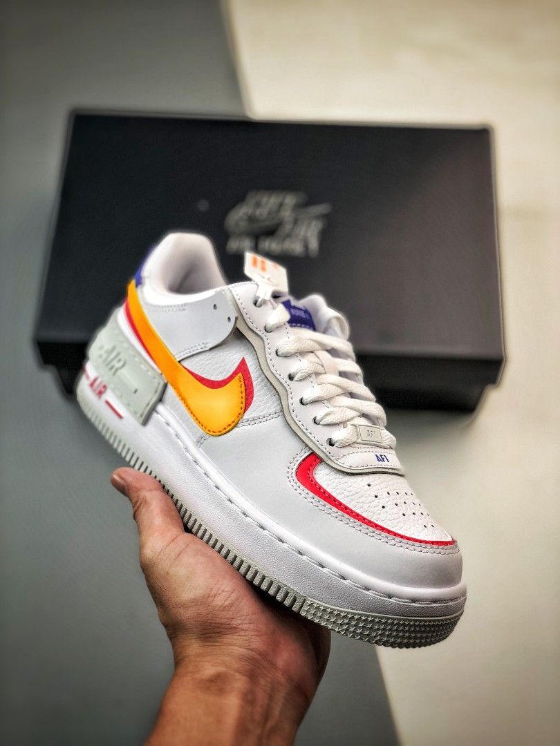 NEW Nike Air Force 1 Shadow White Orange shoes