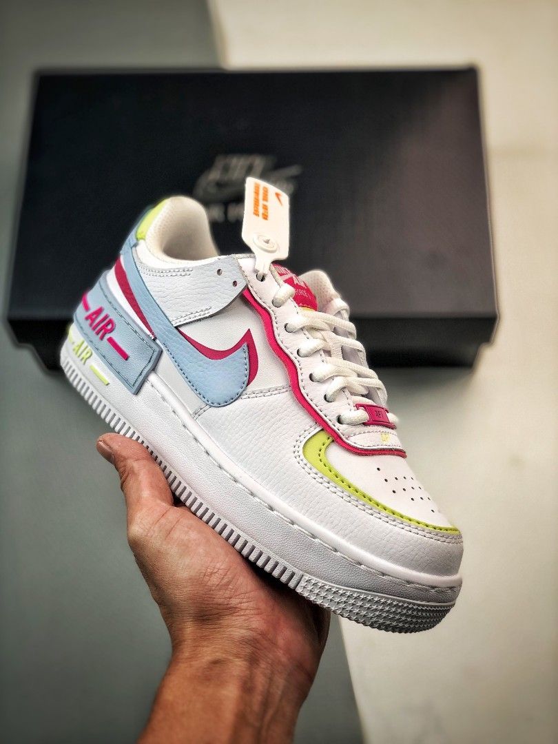 Nike Air Force 1 Low Shadow Pink Yellow shoes Women s Fashion