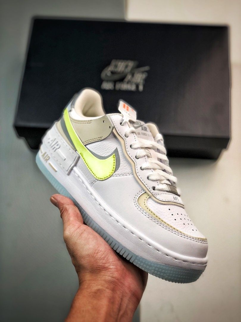 Nike Air Force 1 Shadow Sail Lemon Twist white green shoes
