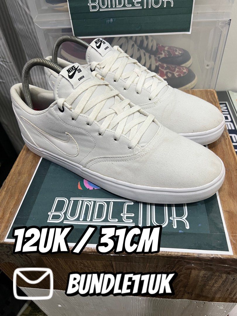 Nike SB Check Solar Canvas White 12UK Men s Fashion Footwear