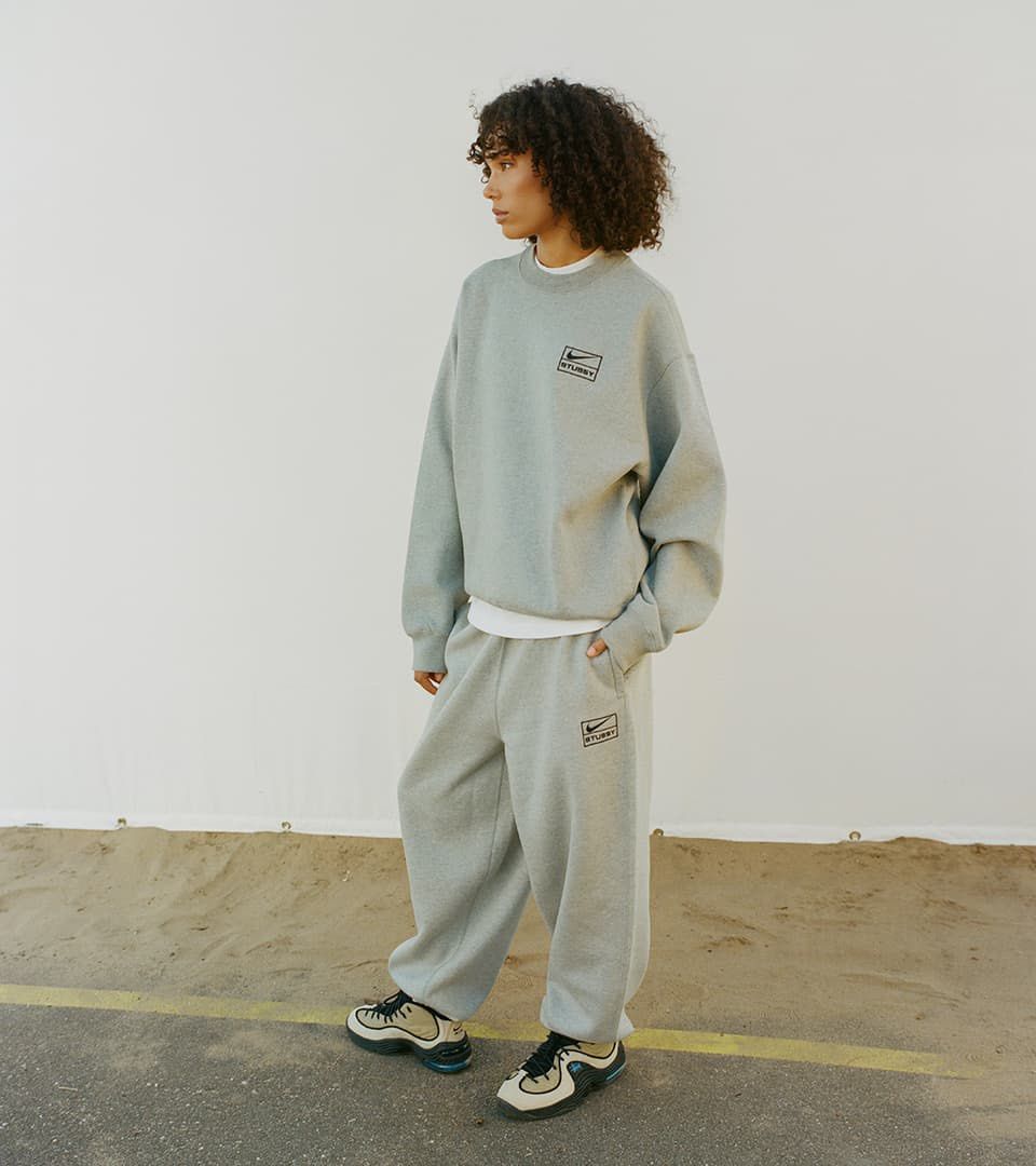 Nike X Stussy Fleece Sweatpants Grey Men s Fashion Bottoms