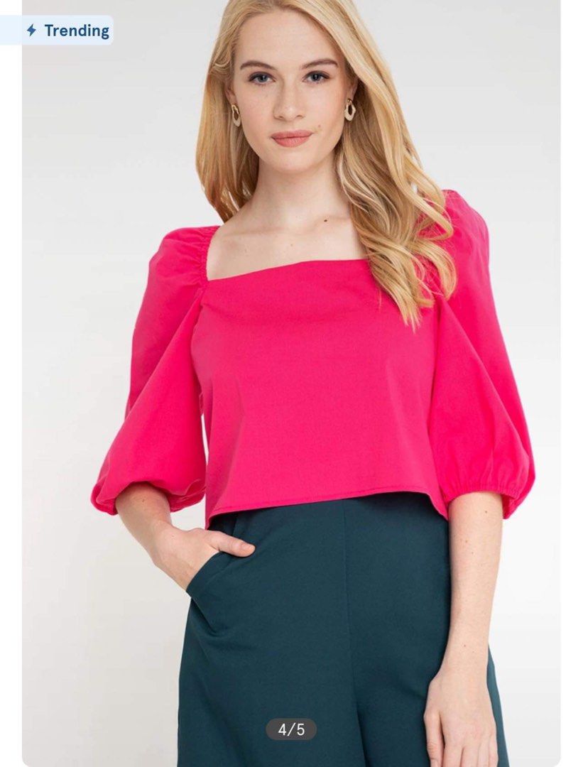 Plains and Prints Pink Top (Category: Blouses) located in Cabuyao City. Submitted by 11two_one (Listing ID 1289792430, Image 1). Description: Plains And Prints Size:Small All items are used once/twice, some are brand new with no tag.