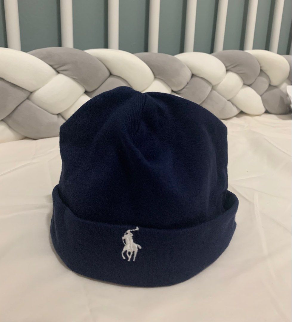 Polo Ralph Lauren Baby Boy Cotton Fold Over Beanie Hat One Size