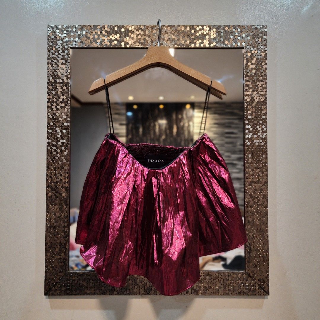 Prada: Fuschia Pink Corset (Metallic Pink), Women's Fashion, Tops