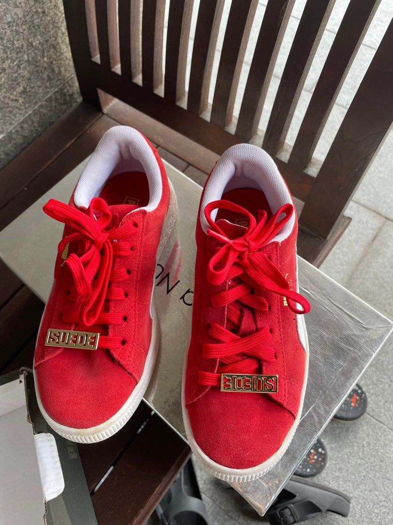 Puma red suede shoes online