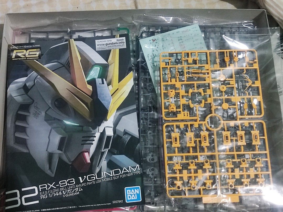 RG 1/144 Nu Gundam (Category: Gundam & Model Kits) located in Calamba. Submitted by aaronrei (Listing ID 1289820295, Image 2). Description: brand new unbuilt sealed runners.
