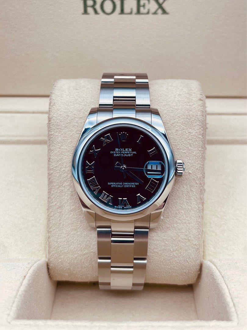 Rolex Datejust 31 (Category: Luxury Watches) located in Manila. Submitted by watchguyph (Listing ID 1289746538, Image 1). Description: For sale 408k Slightly negotiable Rolex Datejust 31mm Black Roman Dial Steel Ladies watch Ref no 178240 - 2017 Complete set with papers 💯 Condition 9.7/10 💯 Open for authentication 💯 Pm for inquries.