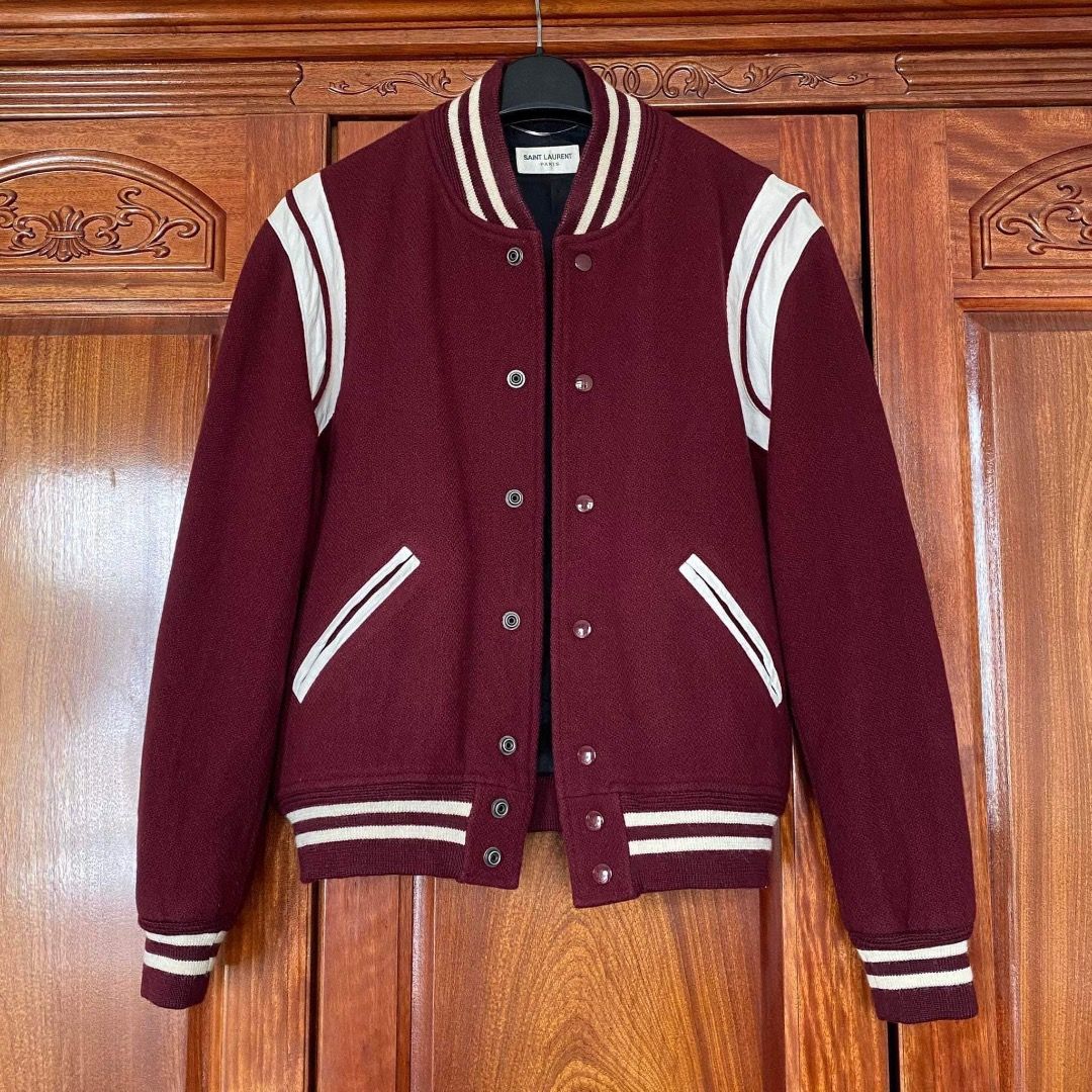 Saint laurent deals teddy jacket red