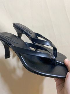SANYA plain leatherette 2.5” kitten heels slides - Liliw-made sandals