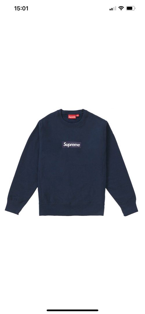 Navy blue cheap supreme crewneck