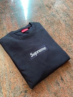 Supreme black hoodie. Red box logo Men s Fashion Tops Sets