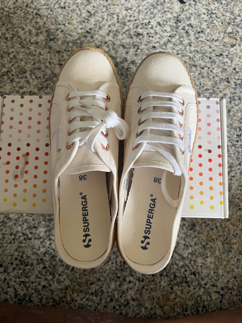 Superga White Rose Gold slip on shoes Women s US 7 1 2 Men s US