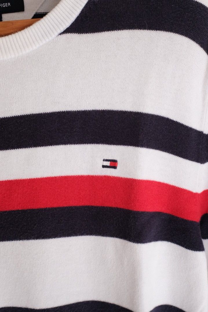 Tommy hilfiger red sales and blue sweater