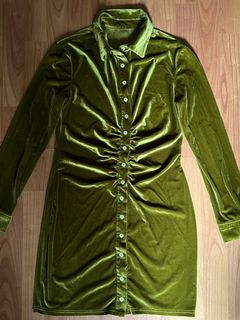Jazzy belle dark green velvet dress store
