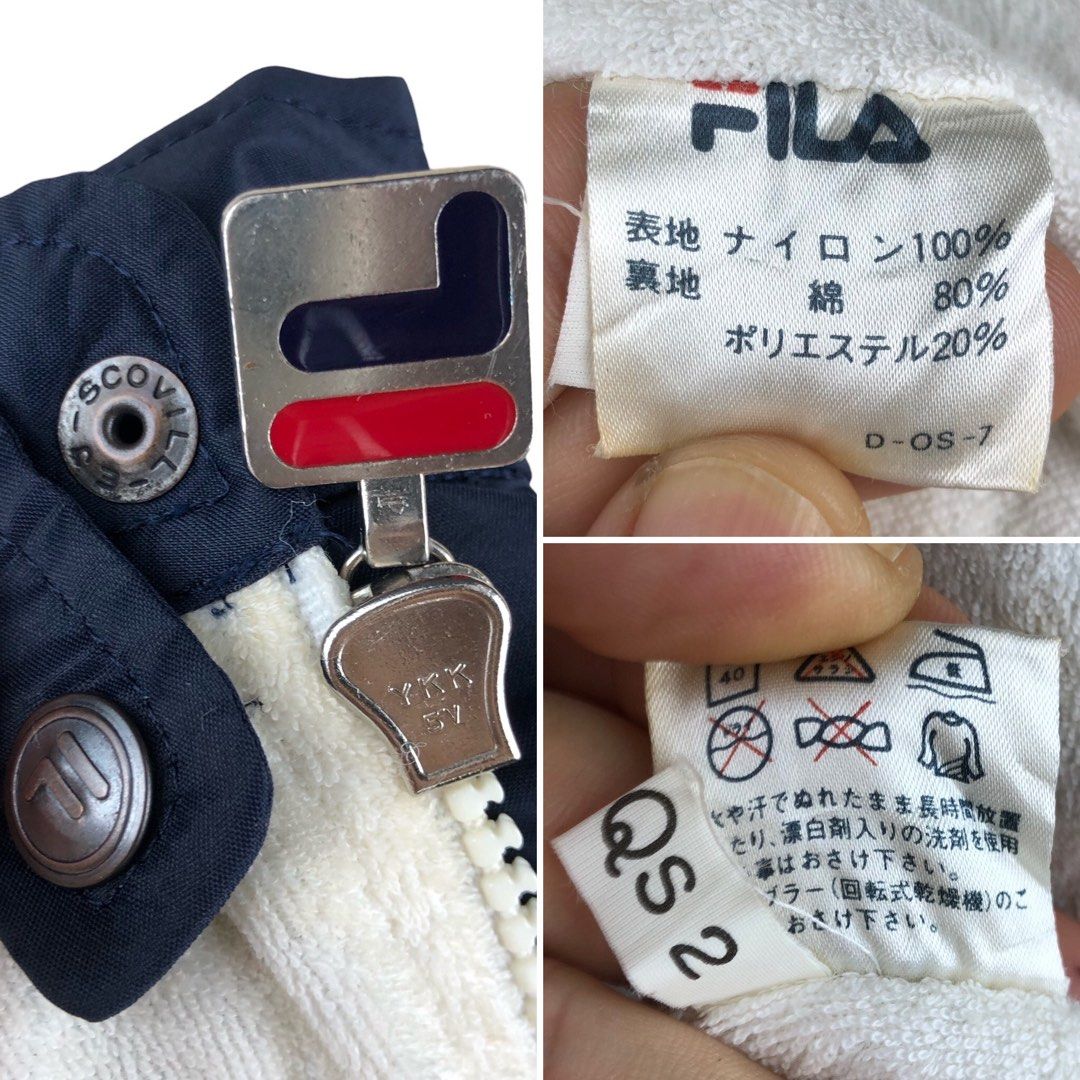 Vintage 90s Fila Blue Stripe Nylon Track Jacket Fit Women S