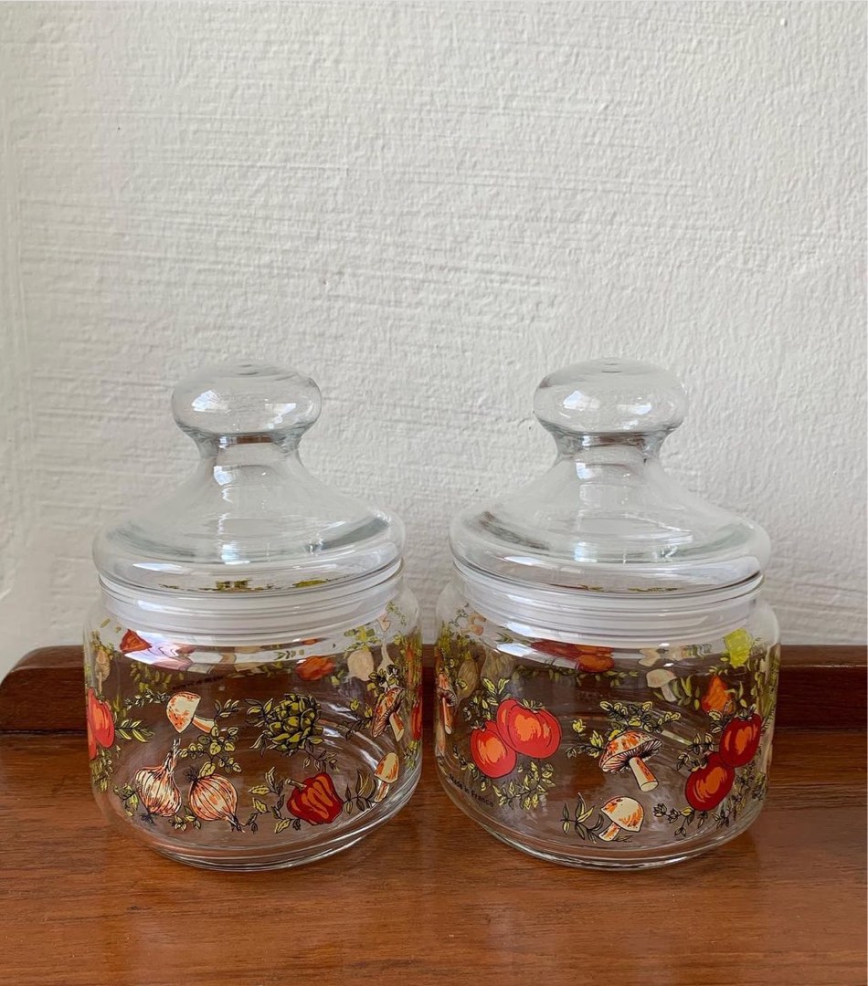 Vintage Pyrex Spice of Life Glass Canisters Jars Furniture Home