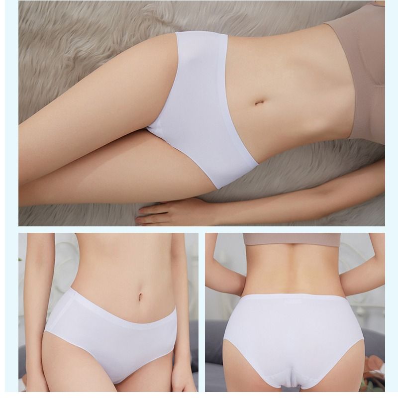 Hot】 M-XXL Ice Silk Panties Seamless Underwear One-piece Panties