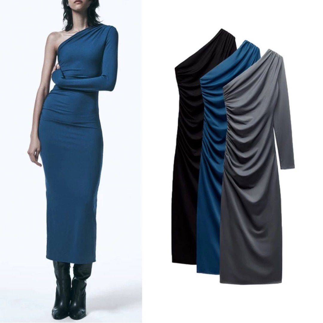 Zara black asymmetrical dress (Category: Dresses) located in Cebu City. Submitted by cebu.cebu (Listing ID 1289741755, Image 1). Description: Used once! Size small .