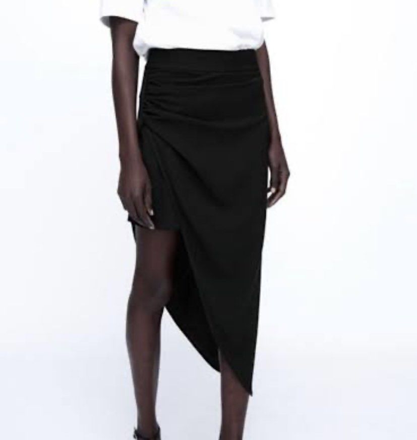 Asymmetrical black skirt zara new arrivals