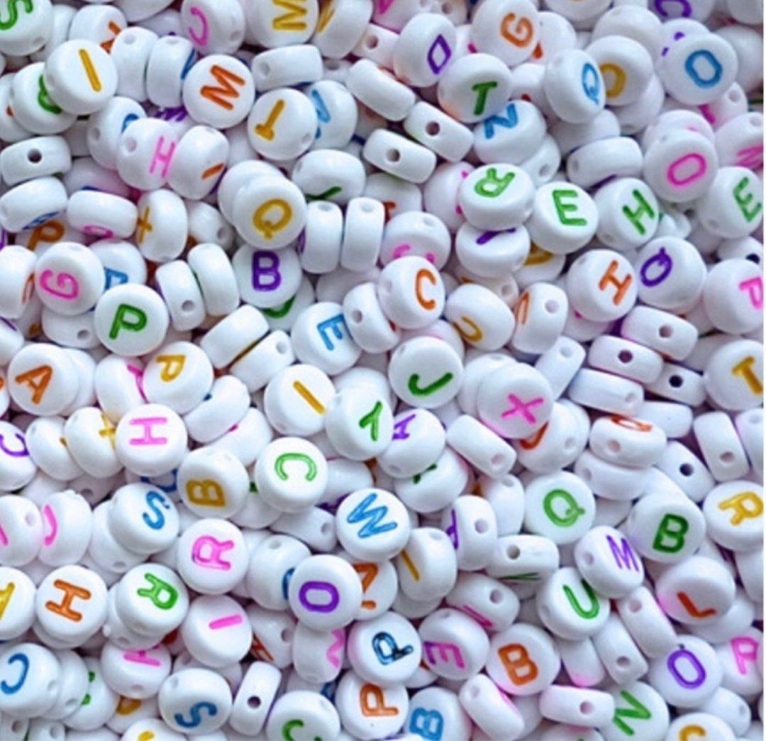 White letter beads hot sale