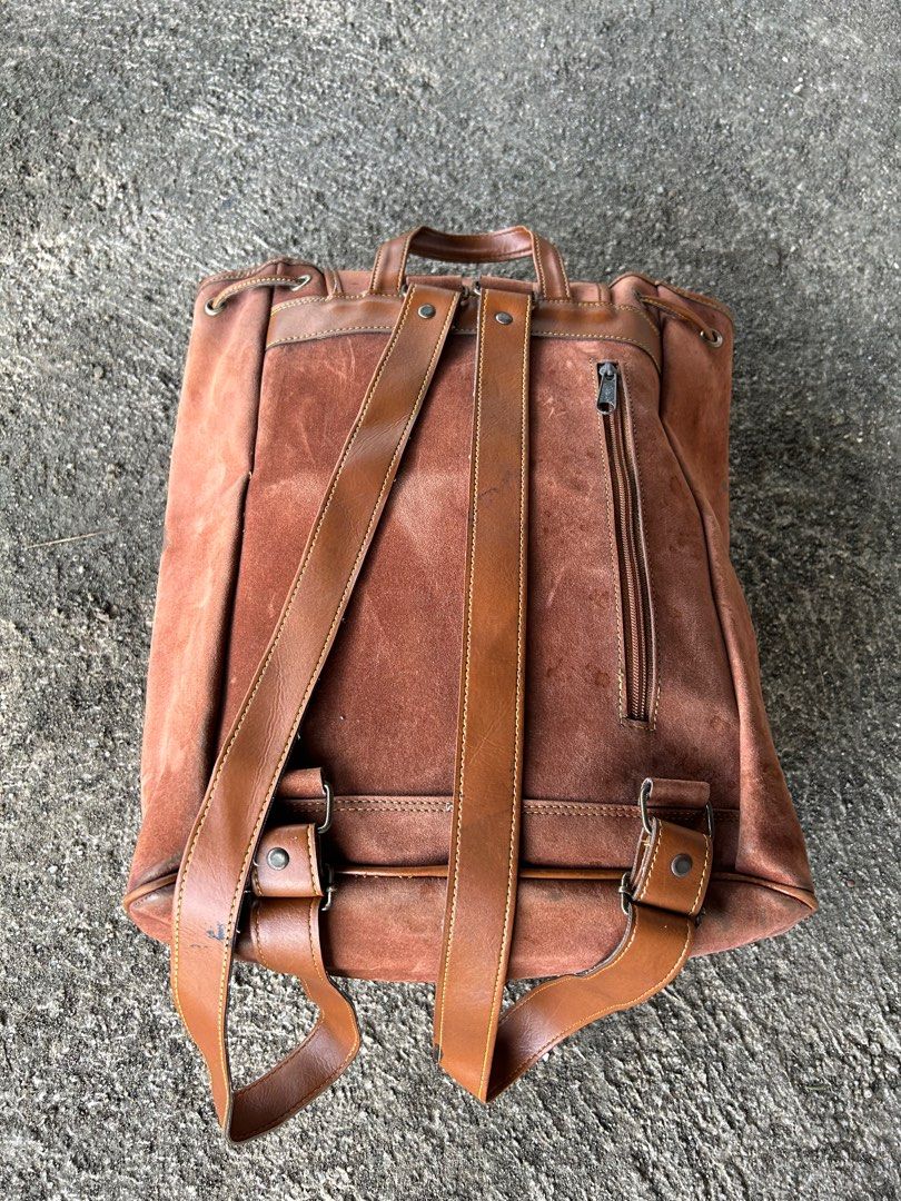 asos leather look backpack ASOS DESIGN faux leather backpack in black