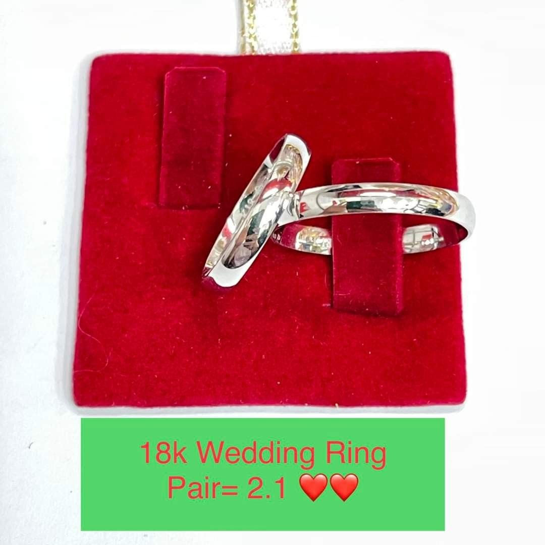 18K Saudi White Gold Wedding Ring Pair (Category: Rings) located in Manila. Submitted by RealGoldPawnable18K21K24K (Listing ID 1290077977, Image 1). Description: For those interested Buyer's, Please Read‼️ 🔵 Sa mga nag dududa po, please paki-check po muna reviews ko dito sa carousell bago po kayo makipagtransact sakin para sa ikakapanatag nyo po. Dahil Payment First policy po ako. NO MEET UP / NO COD‼️ 🔴 LEGIT GOLD SELLER w/ DTI Permit Register