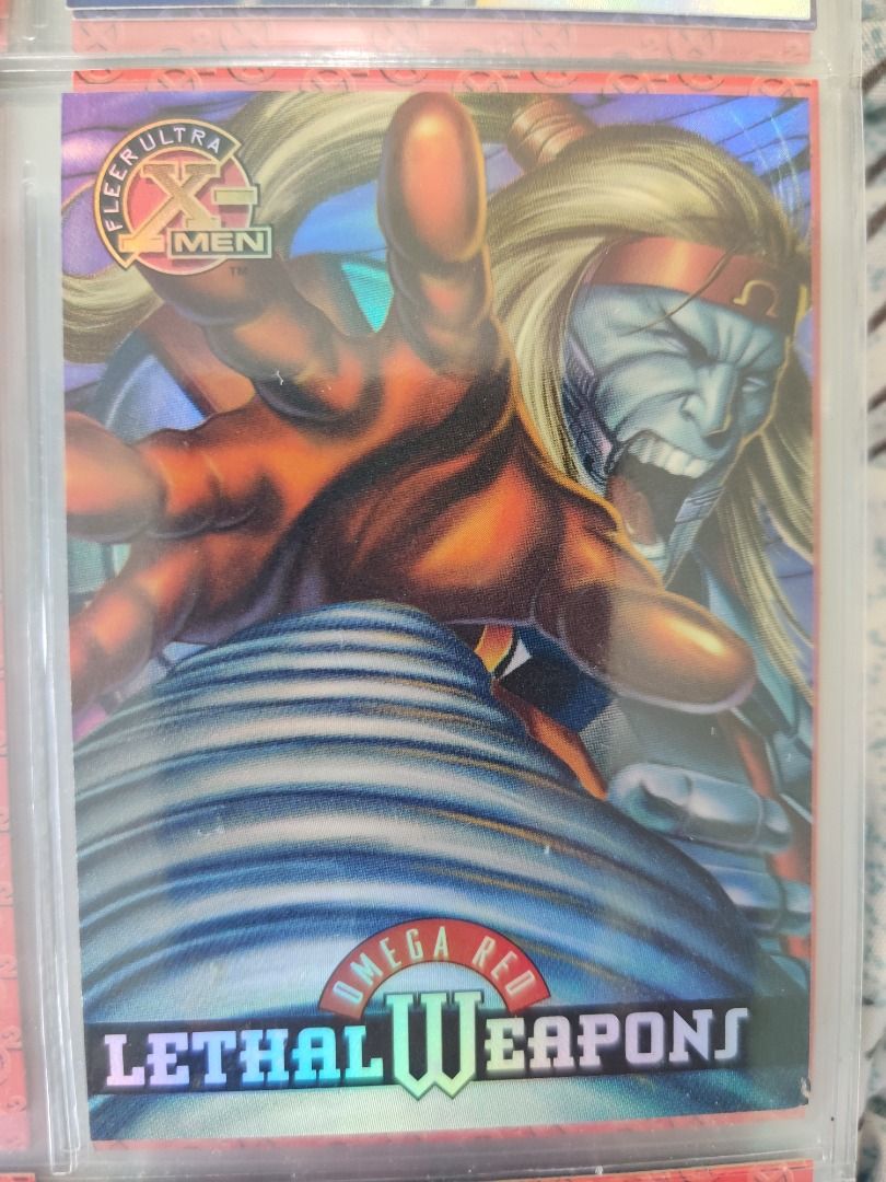 1995 Fleer Ultra X-Men Lethal Weapons Omega Red (Category: Raw Singles) located in Kawit. Submitted by ryuko.matoi (Listing ID 1289982701, Image 1). Description: 1995 Fleer Ultra X-Men Lethal Weapons Omega Red No reply means not interested No trade/swaps No reservation MOP - BDO & Cash Pick up location: Rosedale Reacsidences, Barangay San Sebastian, Kawit Cavite..