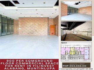 900 per sqm GROUND FLOOR Commercial Space for Rent in Filinvest Alabang, muntinlupa