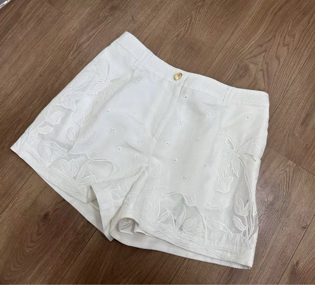 White deals embroidered shorts