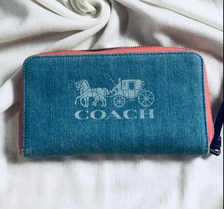 Authentic COACH denim wallet/wristlet