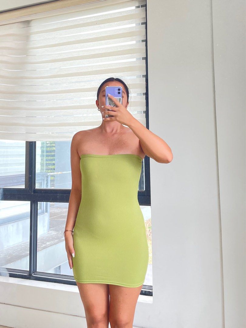 Avocado Green Tube Dress Women s Fashion Dresses Sets Dresses on Carousell