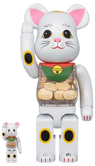 現貨100％ & 400％ BE@RBRICK 招き猫ペコちゃん金運ダブル小判桃