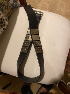Black belt with silver plates