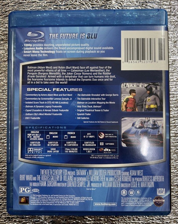 Blu Ray 8019 蝙蝠俠Batman the Movie Adam West 中英文字幕, 興趣及 