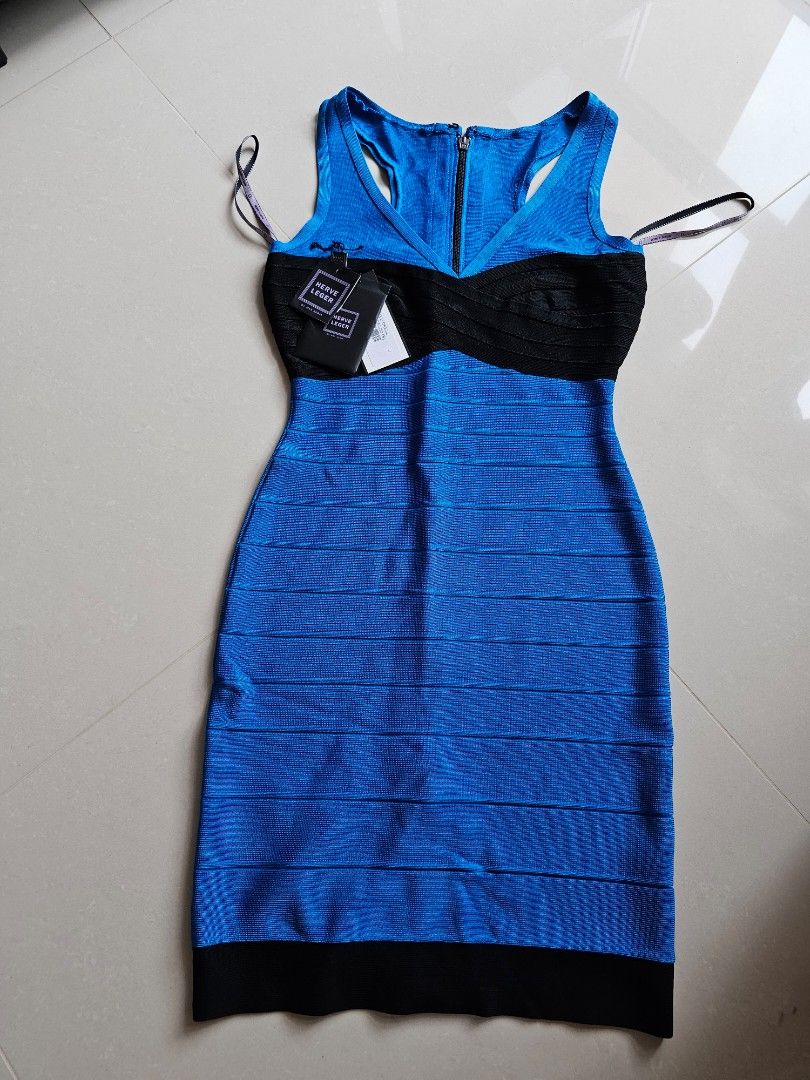air force dress blues hat Herve Leger Blue Bandage Dress - BOPF main image 1