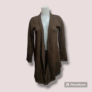 Choco brown high quality knit fabric knitted cardigan