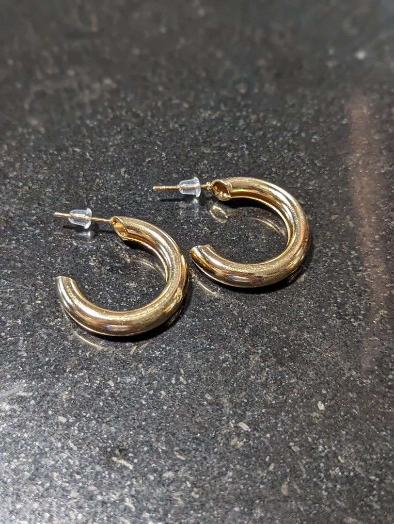 Gold chunky cheap square earrings