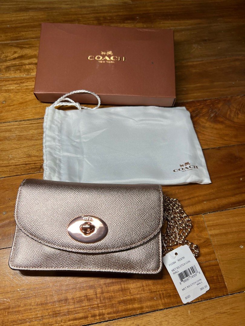 Coach Metallic Chain Wallet Luxury Bags Wallets on Carousell