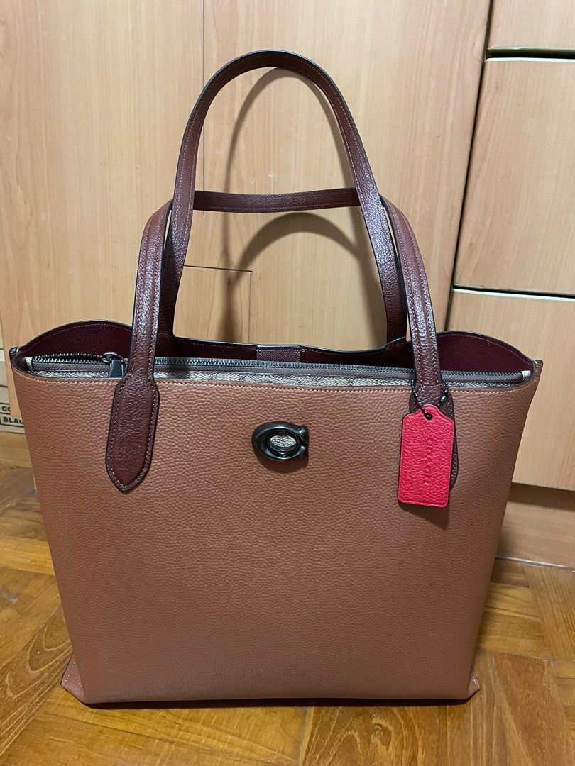 REDUCEd! Coach WILLOW TOTE IN COLORBLOCK WITH SIGNATURE CANVAS