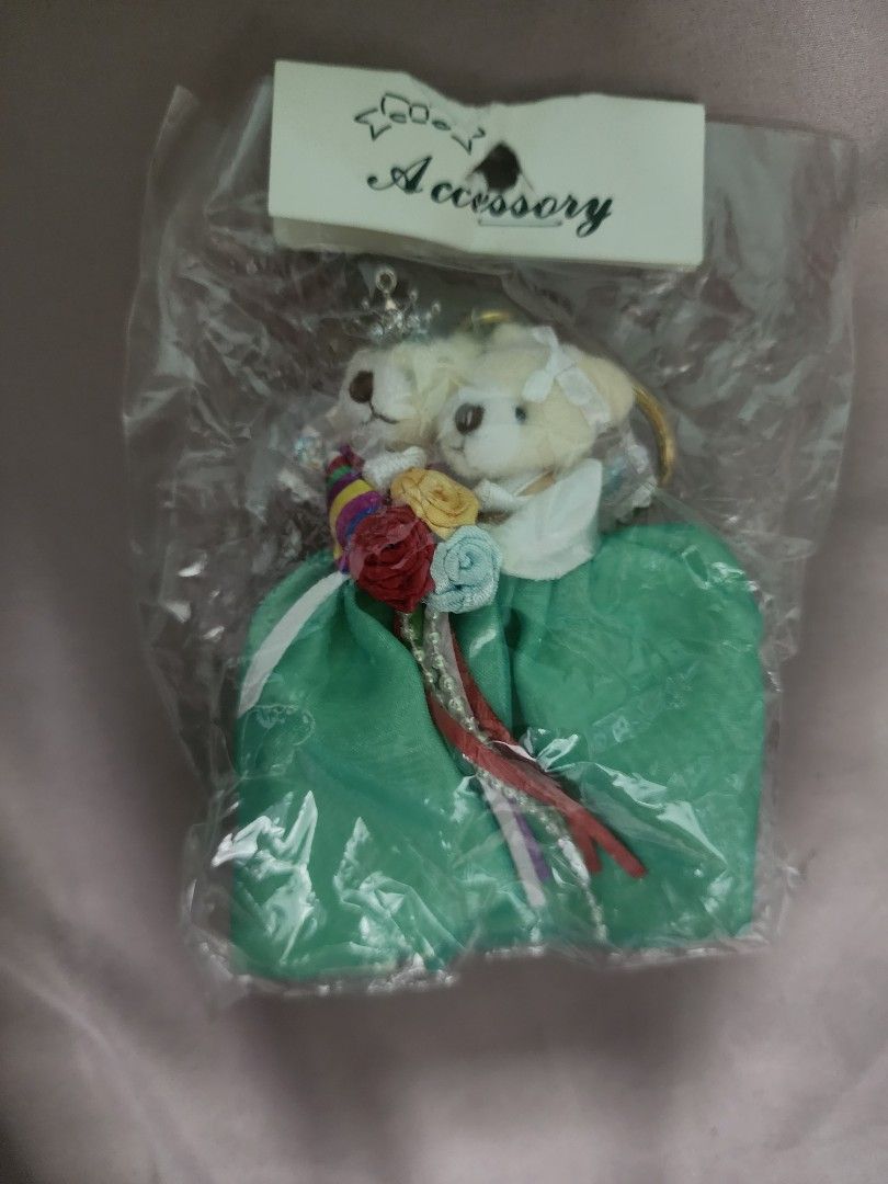 Cute Korean Teddy bear hanbok keychain, Hobbies Toys