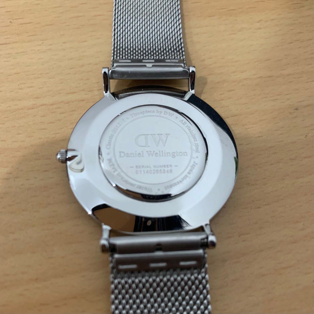 Authentic Daniel Wellington Sterling Silver Onyx Black Dial Watch