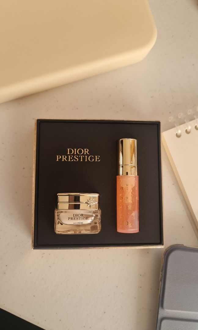 Dior Prestige serum and la creme (Category: Face Care) located in Muntinlupa City. Submitted by lcadiente (Listing ID 1289921610, Image 2). Description: Selling this bundle of dior prestige skincare. 4.5ml serum and 5ml la creme. never been used or opened (box only opened)..