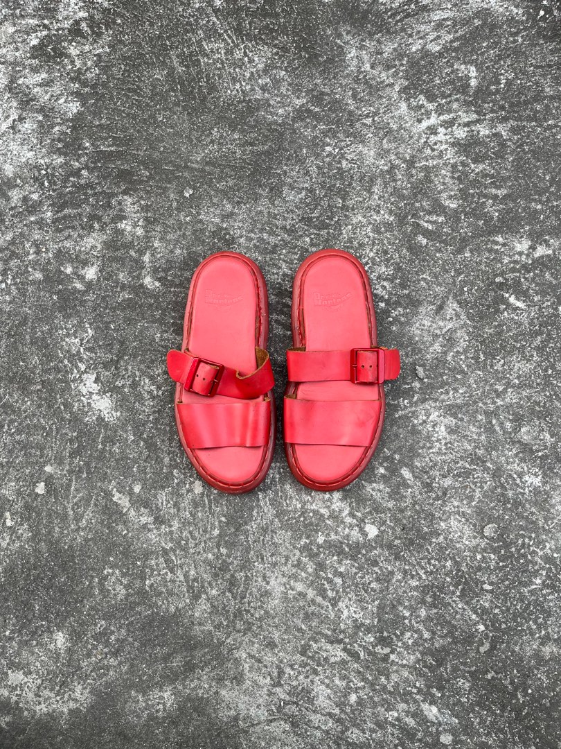 Dr martens hot sale red sandals