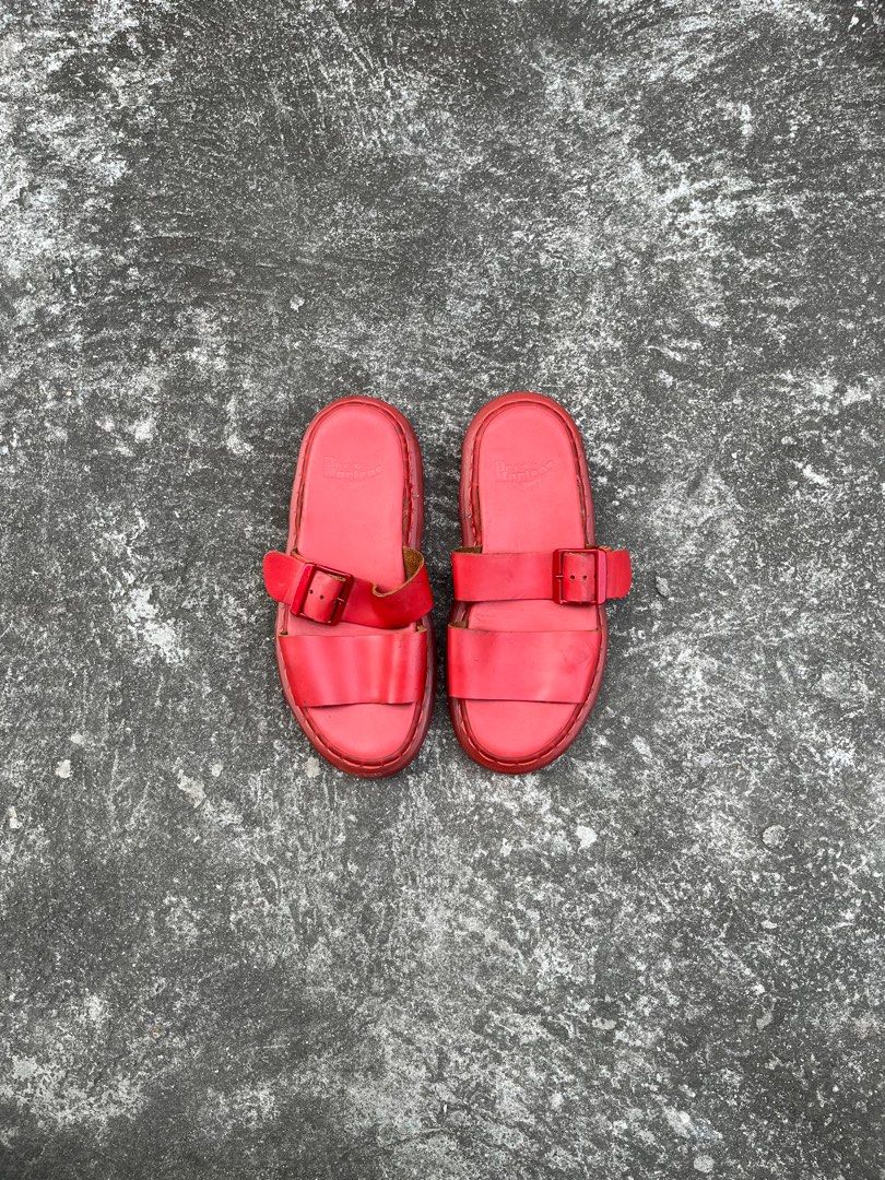 Red doc marten sandals on sale